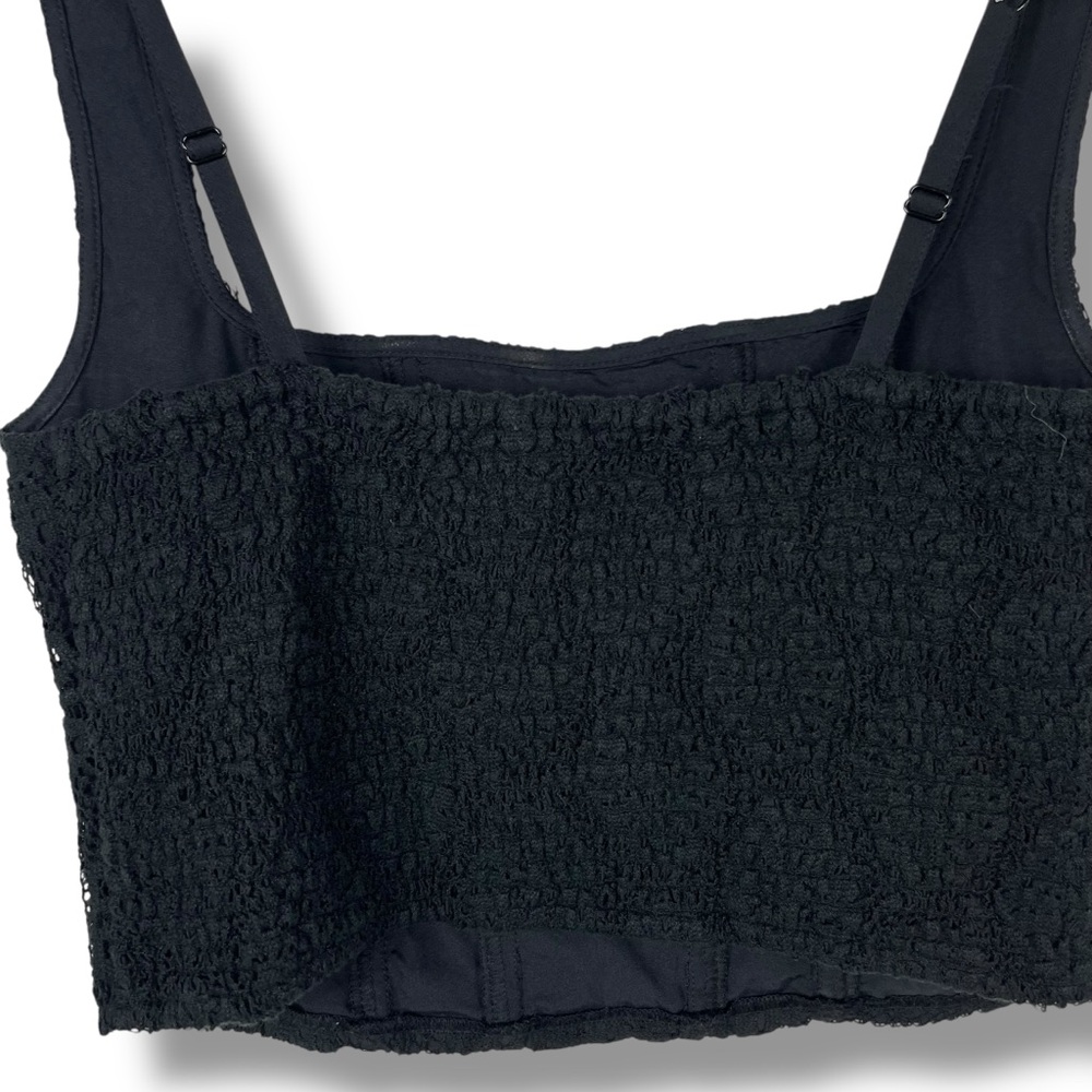 American Eagle Corset Top Black Crochet Lace Adjustable Medium Festival Hippie - Picture 5 of 8